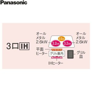 画像2: KZ-AN76S パナソニック Panasonic IHクッキングヒーター ビルトイン 3口IH 幅60cm ラクッキングリル搭載 Aシリーズ A7タイプ  送料無料