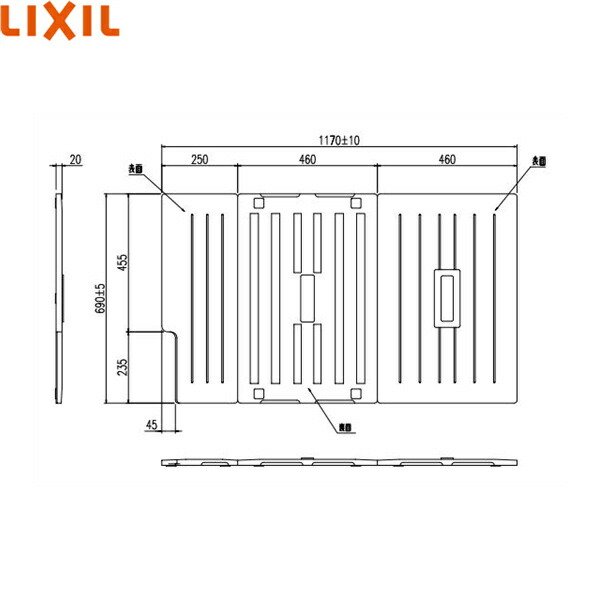 画像1: TB-120SKL リクシル LIXIL/INAX 風呂フタ(3枚1組) Lタイプ  送料無料 (1)