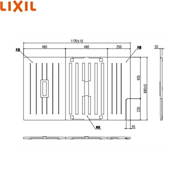 画像1: TB-120SKR リクシル LIXIL/INAX 風呂フタ(3枚1組) Rタイプ  送料無料 (1)